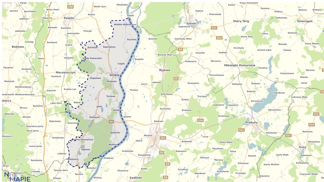 Mapa uzbrojenia terenu Gniewu